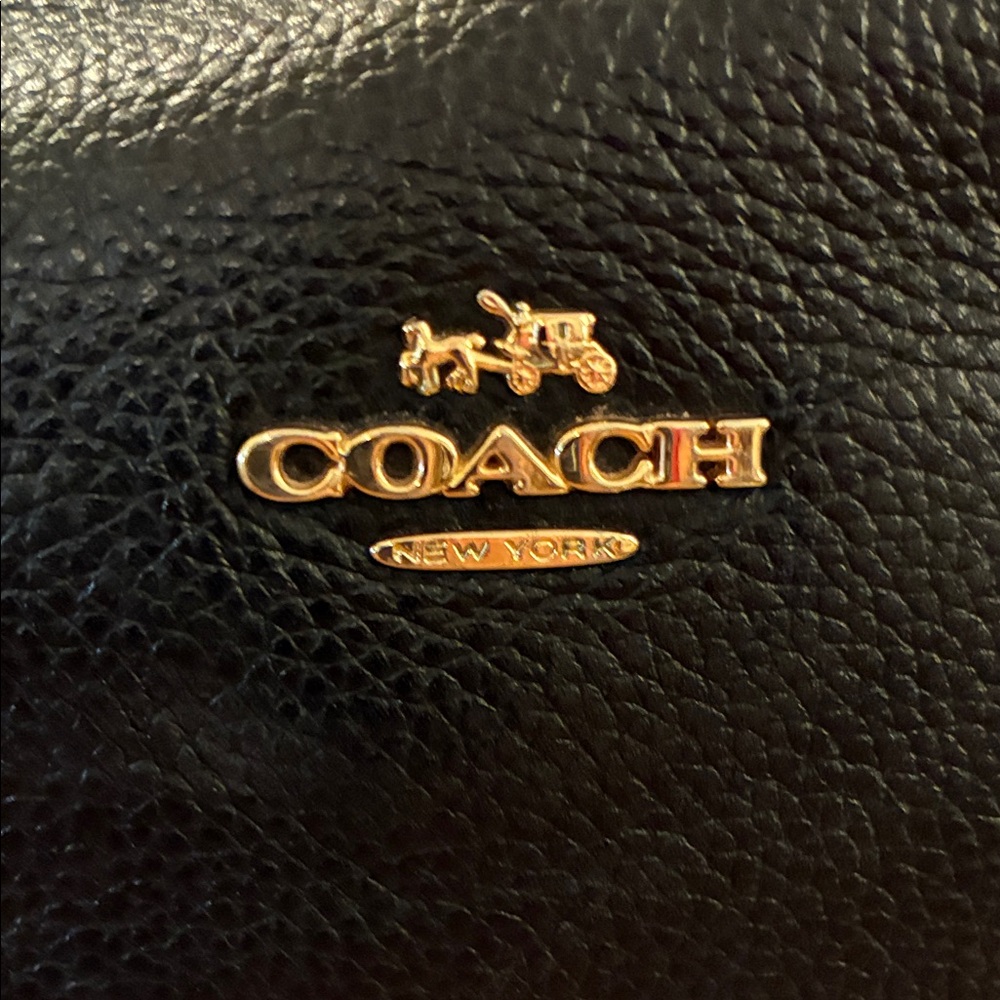 Coach (REHAB Project) Black Tote with Gold Accents READ FULL Description - Picture 2 of 13